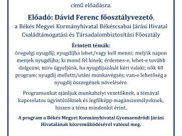 2019.11.20 - Munka és nyugdíj – kedvezmények, aktualitások