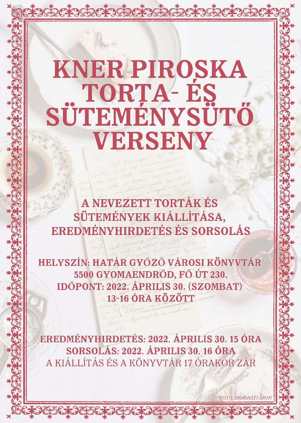 kner piroska tortasuto verseny plakat