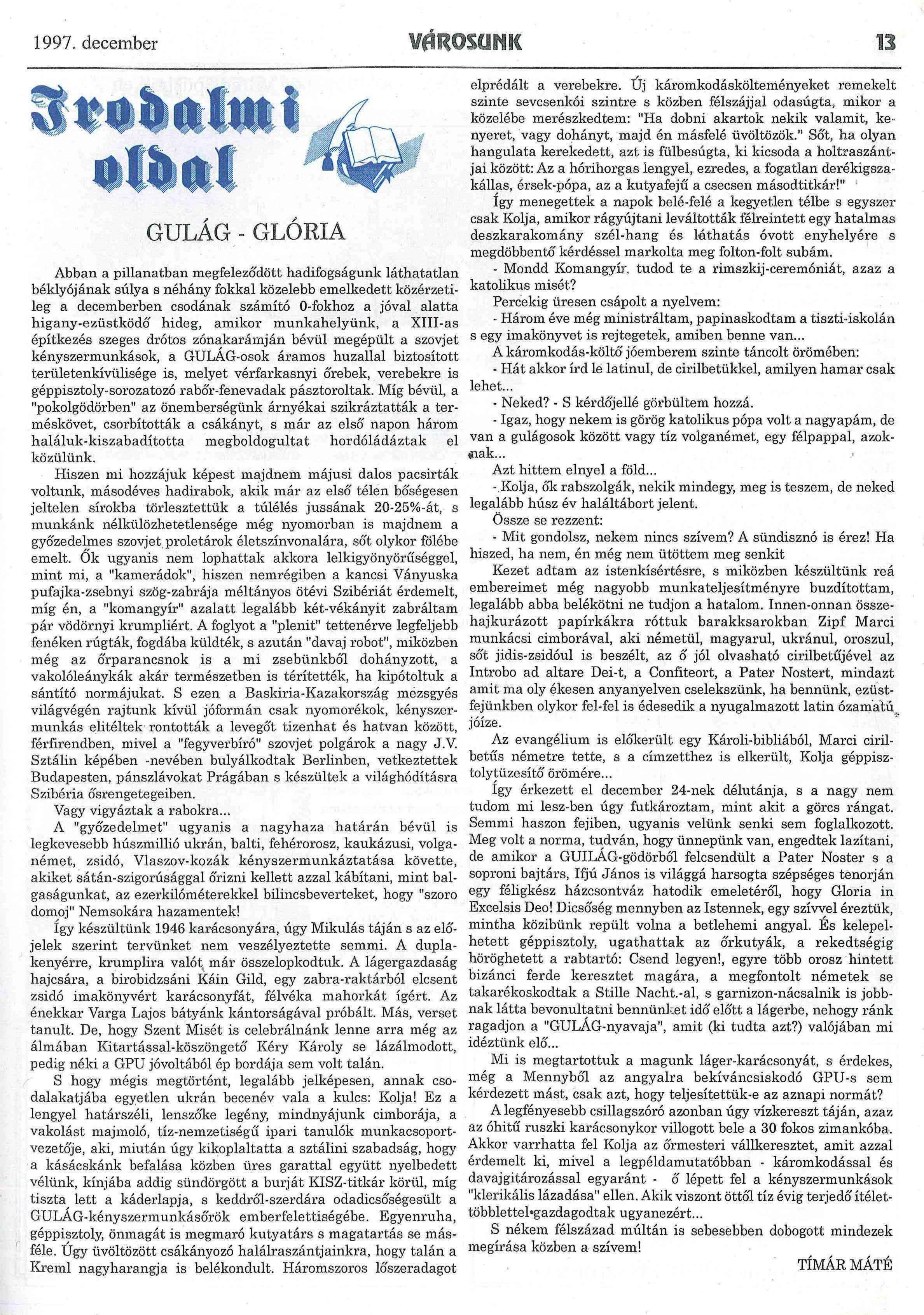 gulag gloria irasa varosunk 1997 12 13